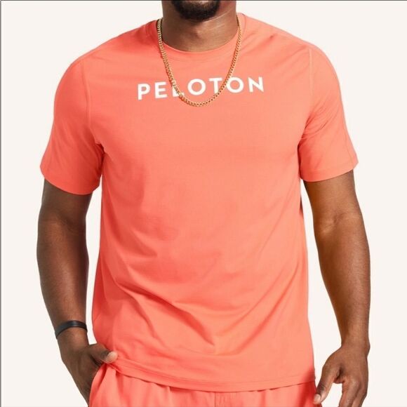 Nike x Peloton Neon Orange Dri-Fit T Shirt Sz L - Picture 1 of 6